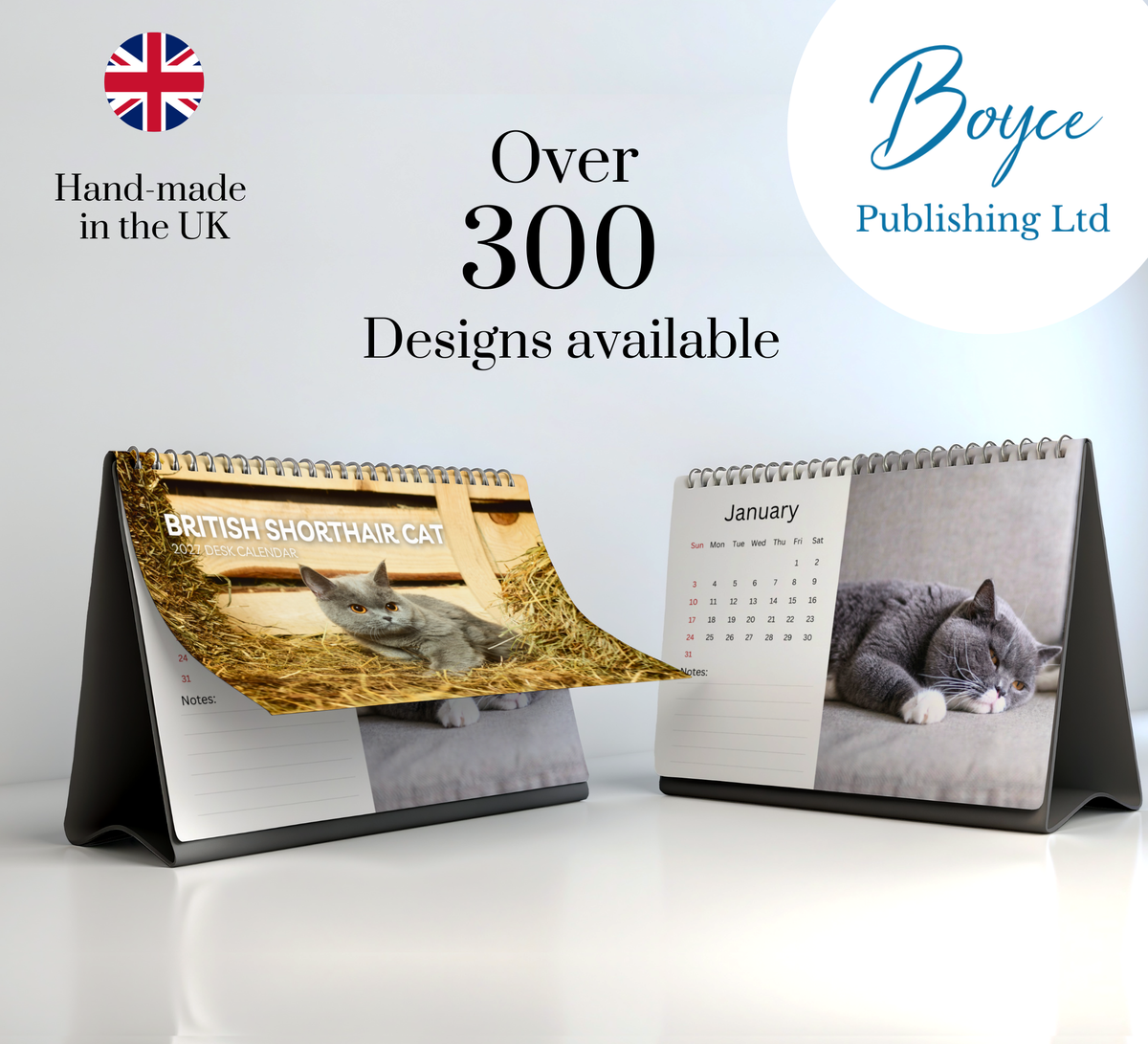 British Shorthair Cat Desk Calendar 2027-2028