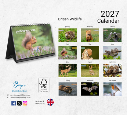 British Wildlife Desk Calendar 2027-2028