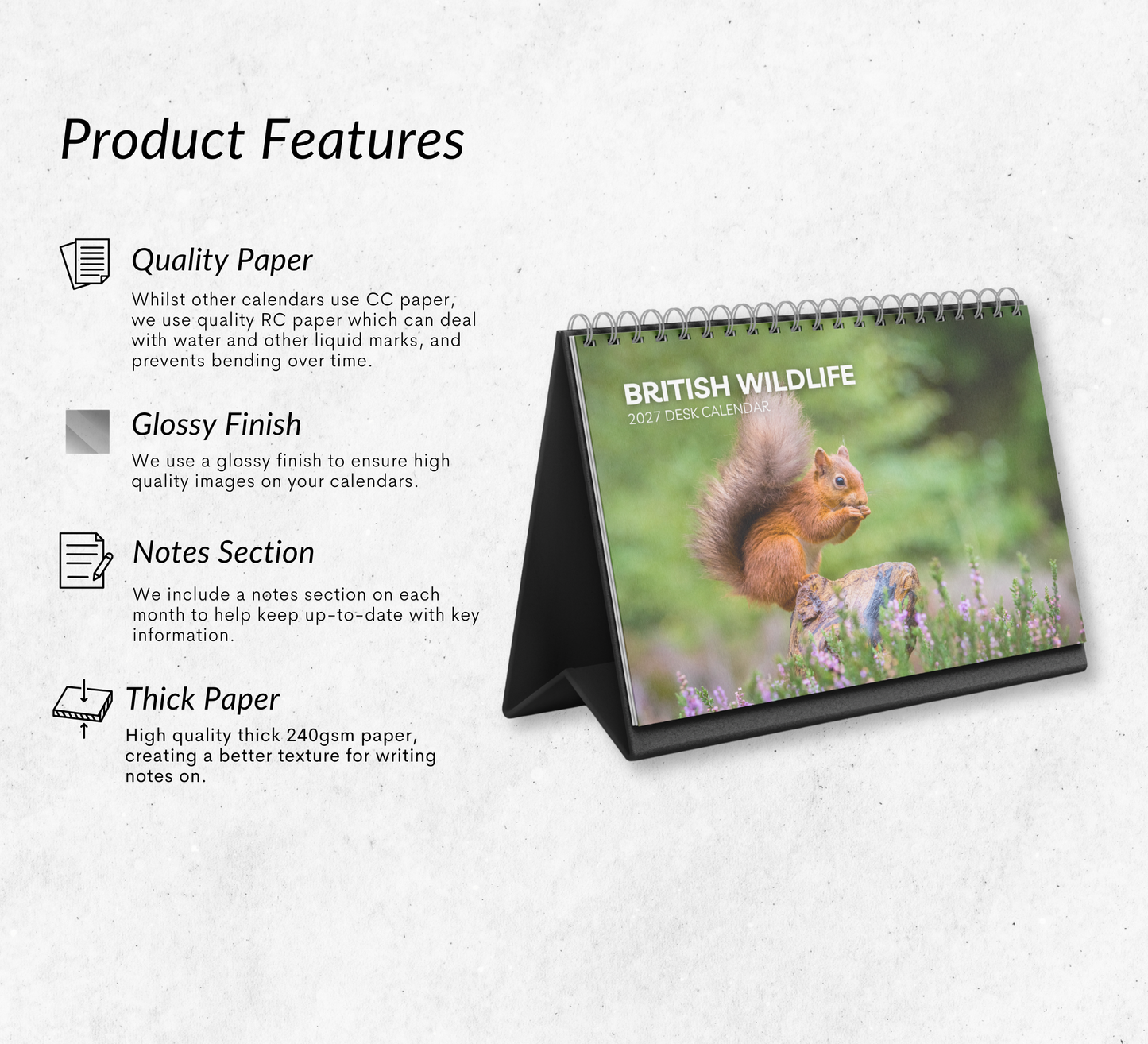 British Wildlife Desk Calendar 2027-2028