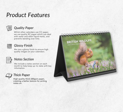 British Wildlife Desk Calendar 2027-2028