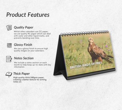 British Birds of Prey Desk Calendar 2026-2027