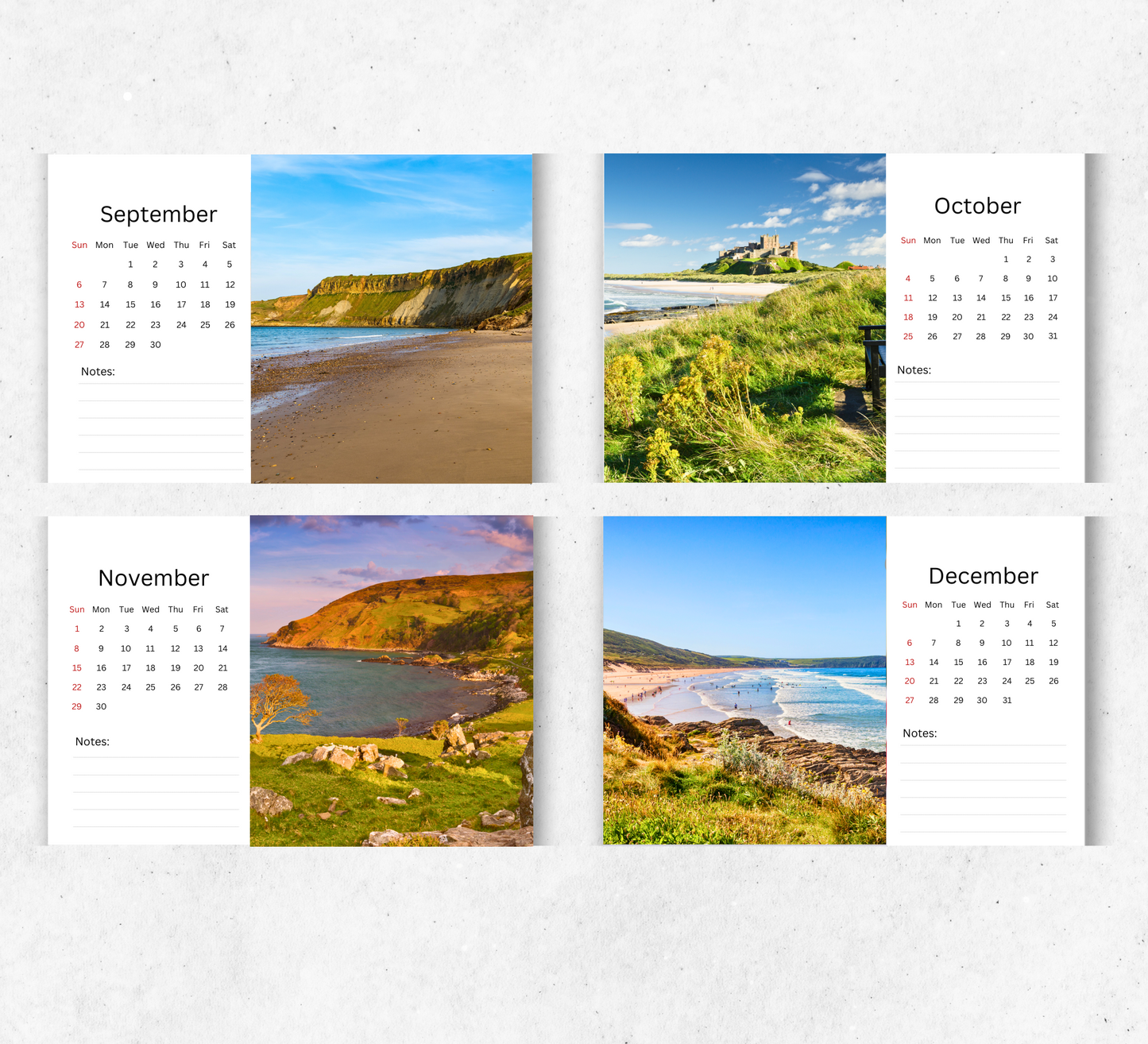 British Coastal Desk Calendar 2026-2027
