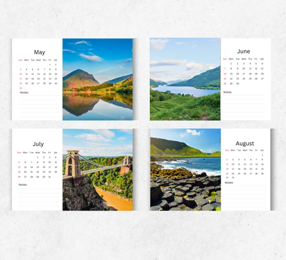 British Landscapes Desk Calendar 2026-2027