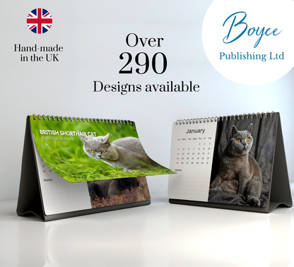 British Shorthair Cat Desk Calendar 2026-2027