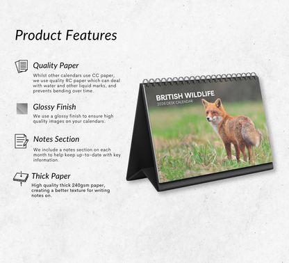 British Wildlife Desk Calendar 2026-2027