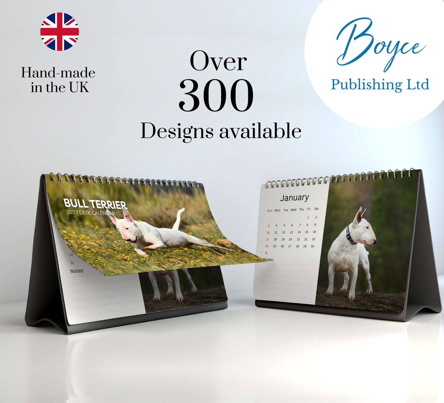 Bull Terrier Desk Calendar 2027-2028