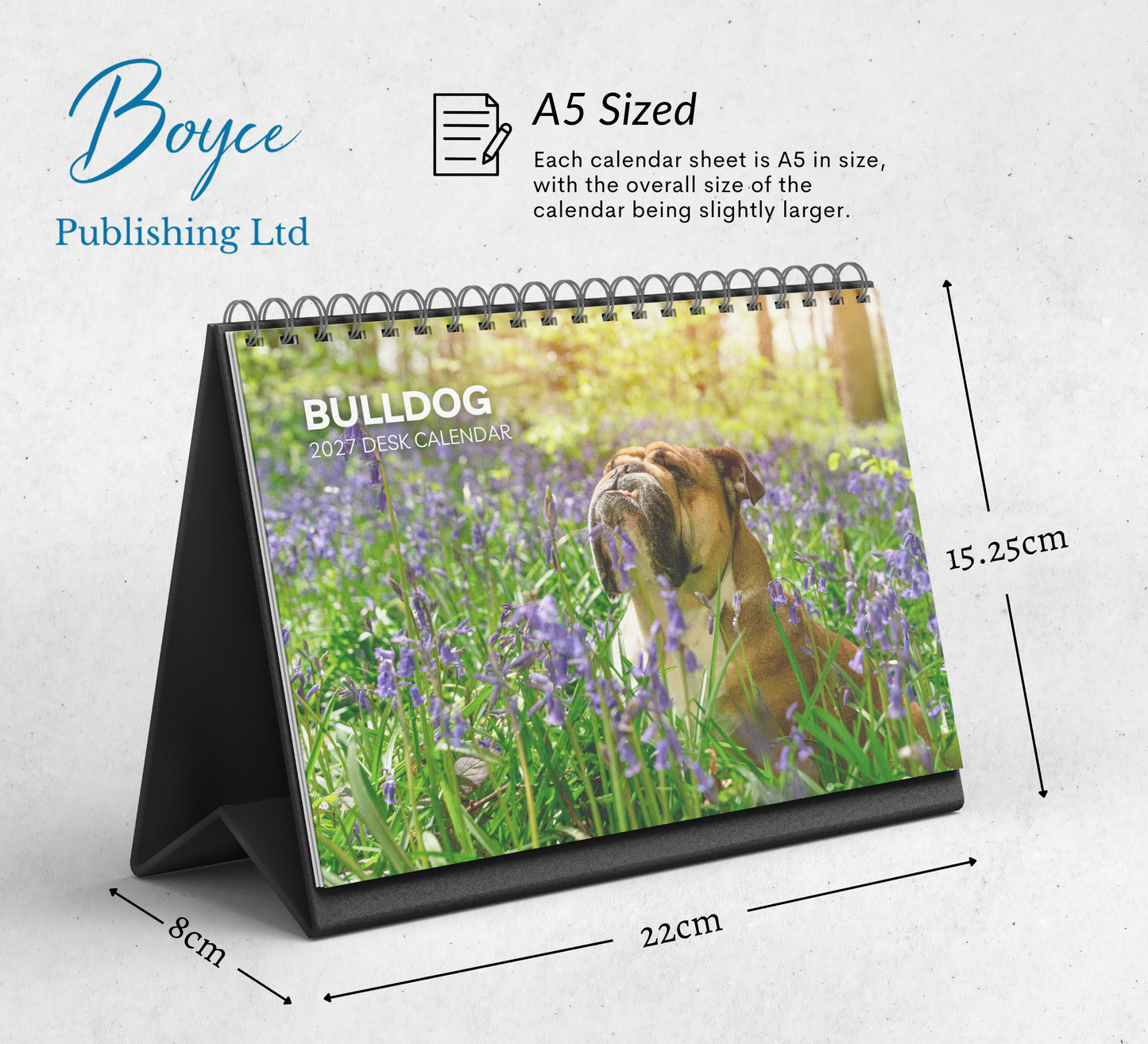 Bulldog Desk Calendar 2027-2028