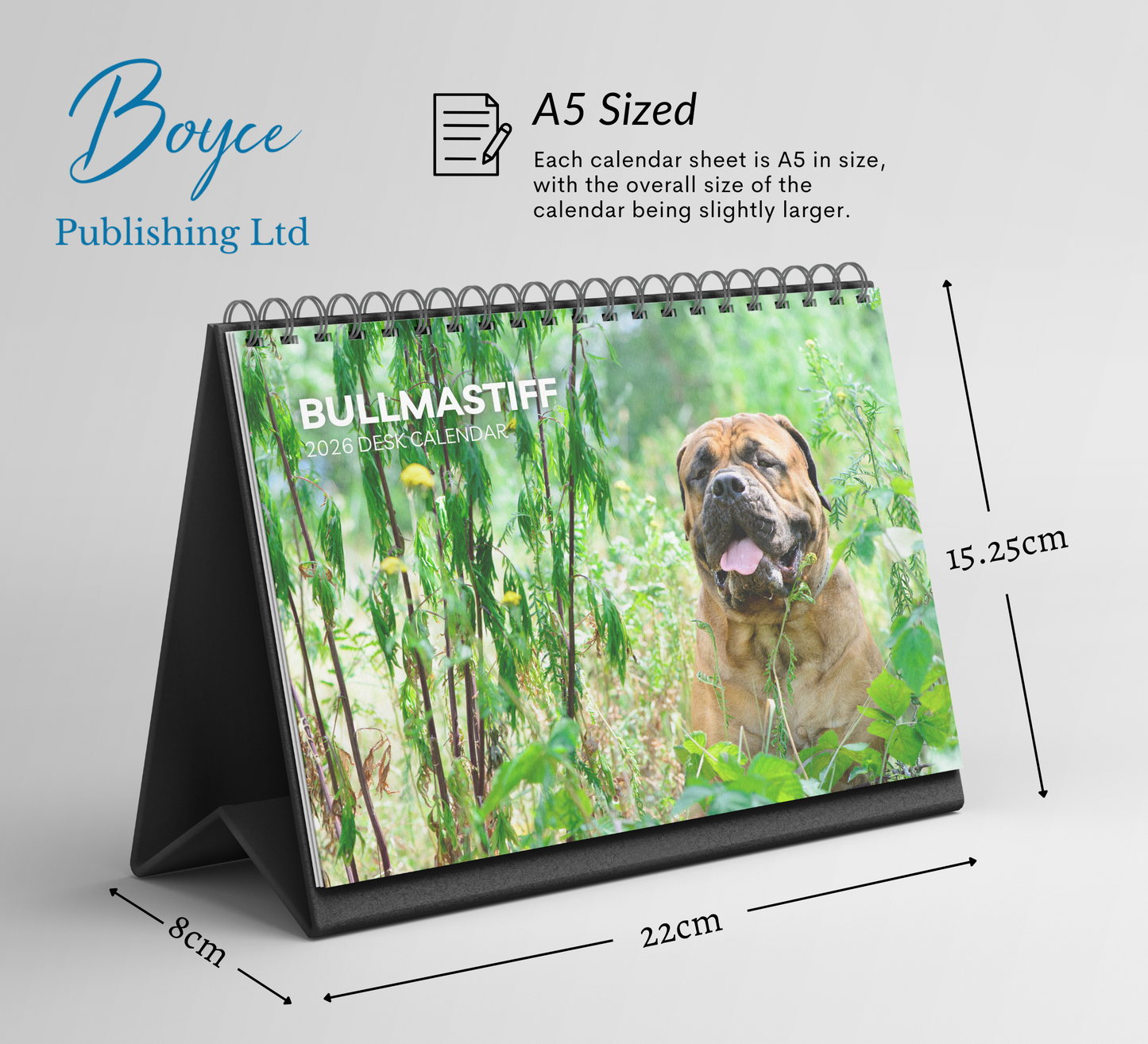Bullmastiff Desk Calendar 2026-2027
