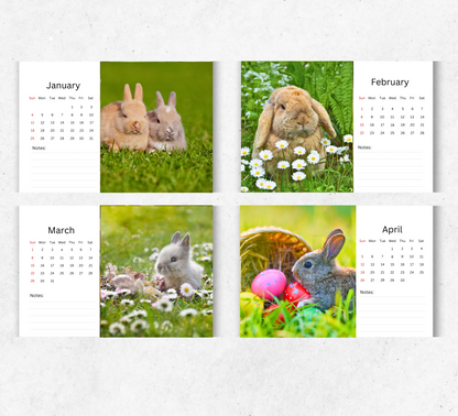 Bunnies Desk Calendar 2026-2027