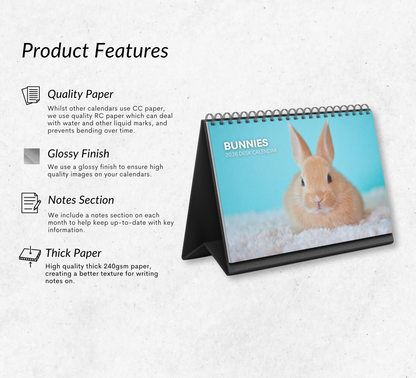 Bunnies Desk Calendar 2026-2027