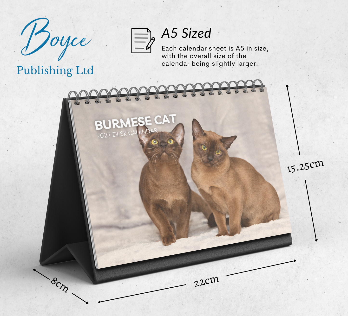 Burmese Cat Desk Calendar 2027-2028