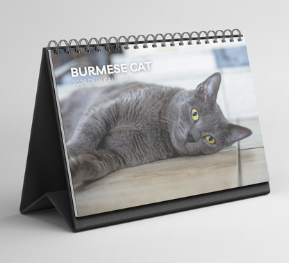 Burmese Cat Desk Calendar 2026-2027