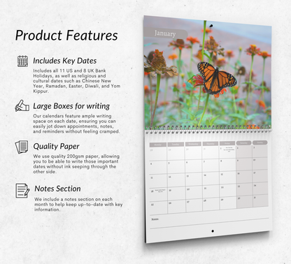 Butterfly Calendar 2027