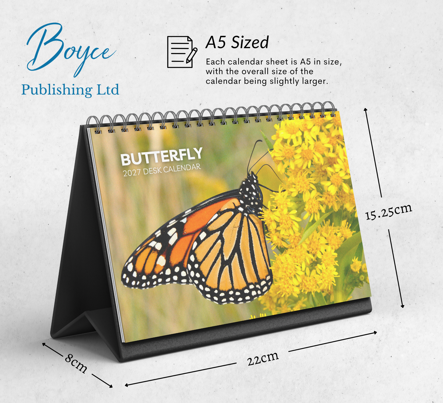Butterfly Desk Calendar 2027-2028