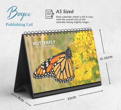 Butterfly Desk Calendar 2027-2028