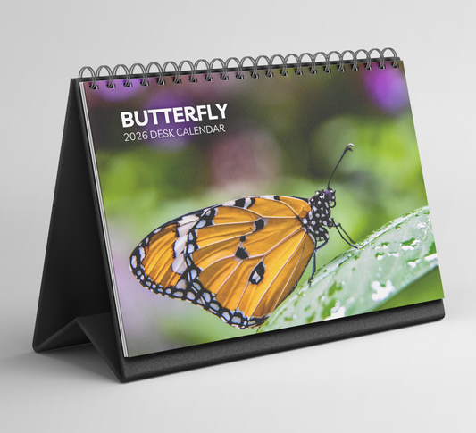 Butterfly Desk Calendar 2026-2027