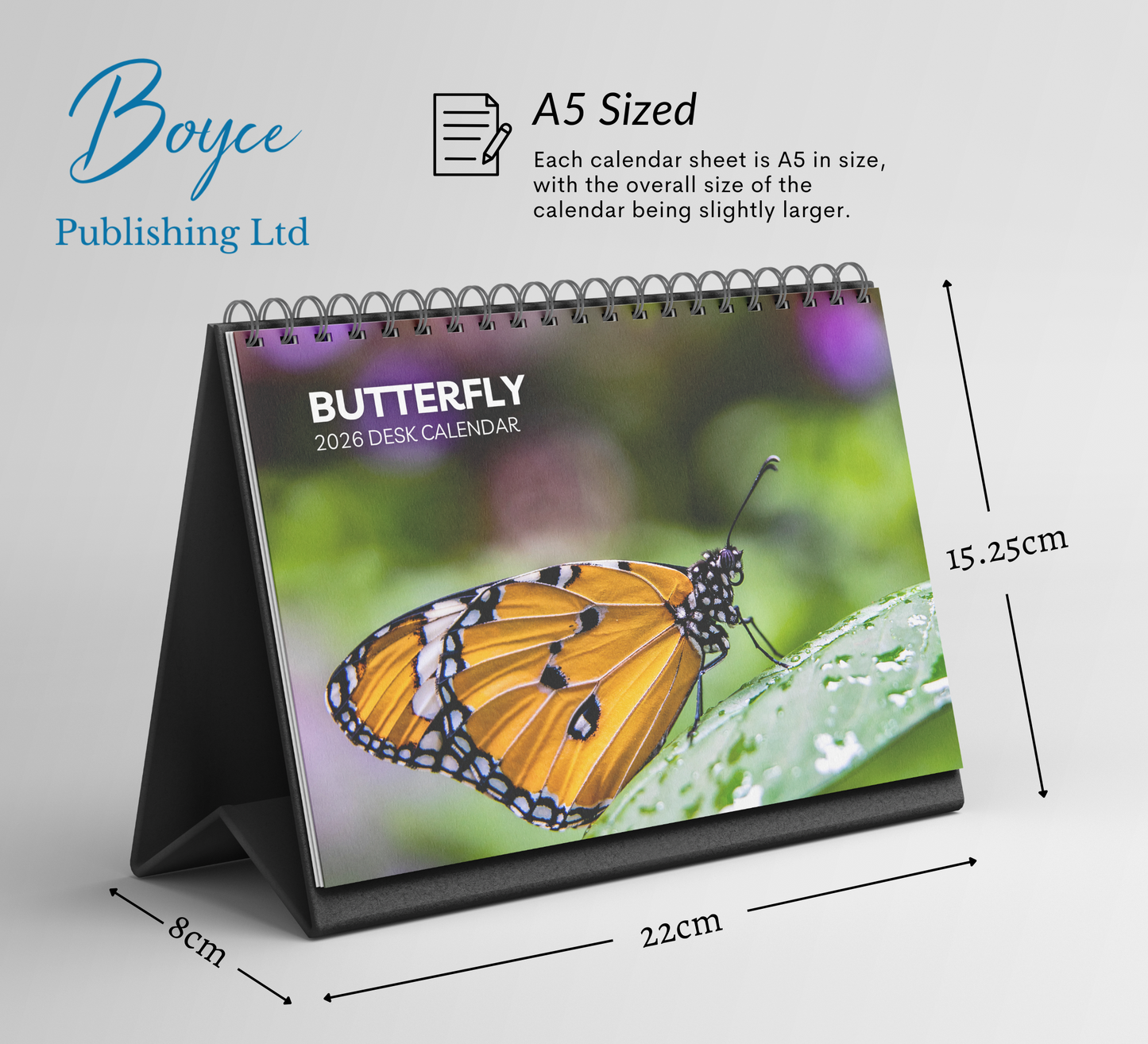 Butterfly Desk Calendar 2026-2027