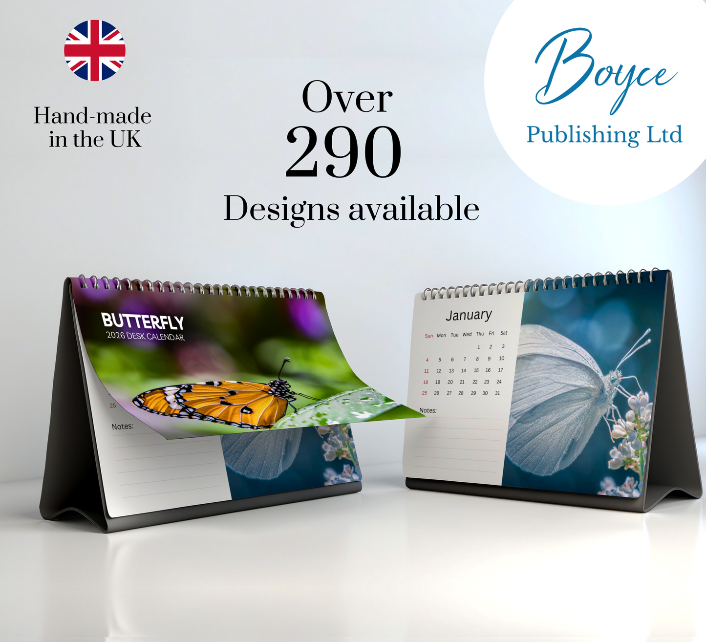 Butterfly Desk Calendar 2026-2027