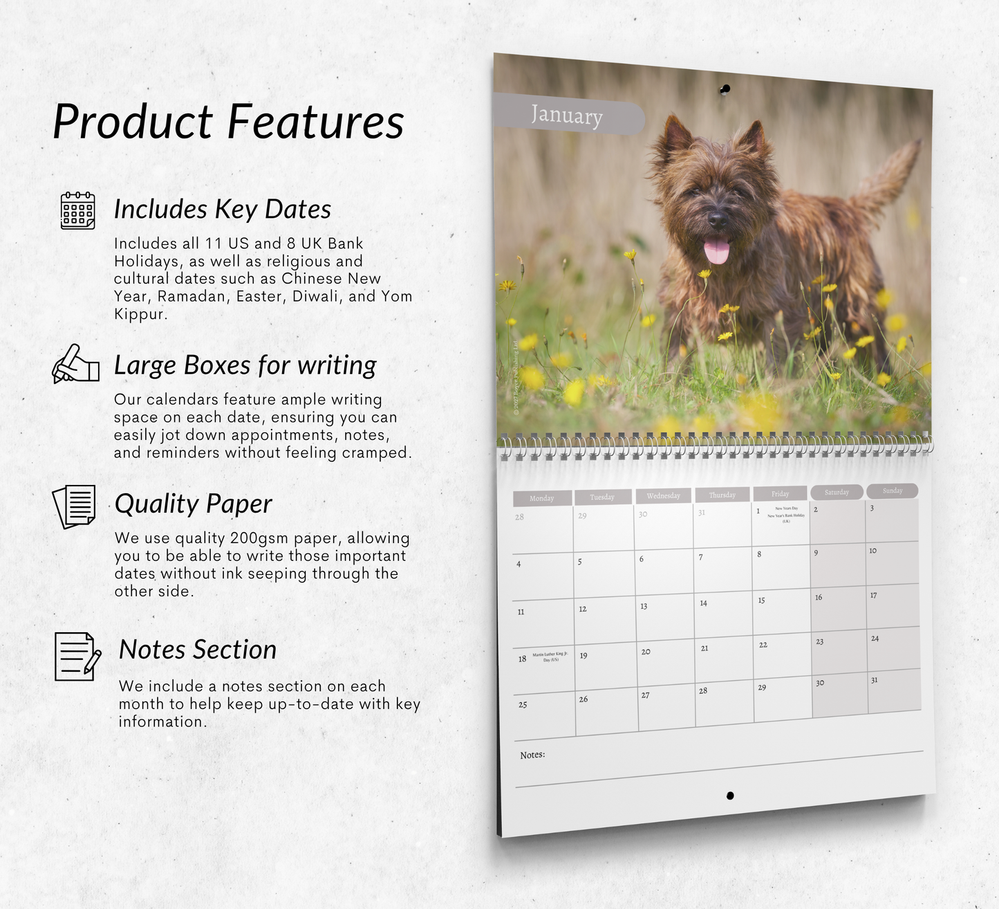 Cairn Terrier Calendar 2027