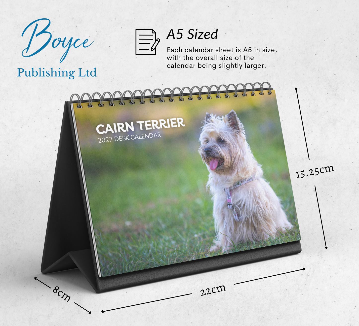 Cairn Terrier Desk Calendar 2027-2028