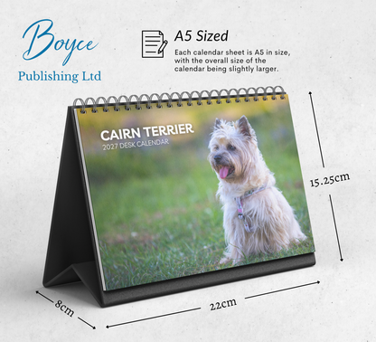 Cairn Terrier Desk Calendar 2027-2028