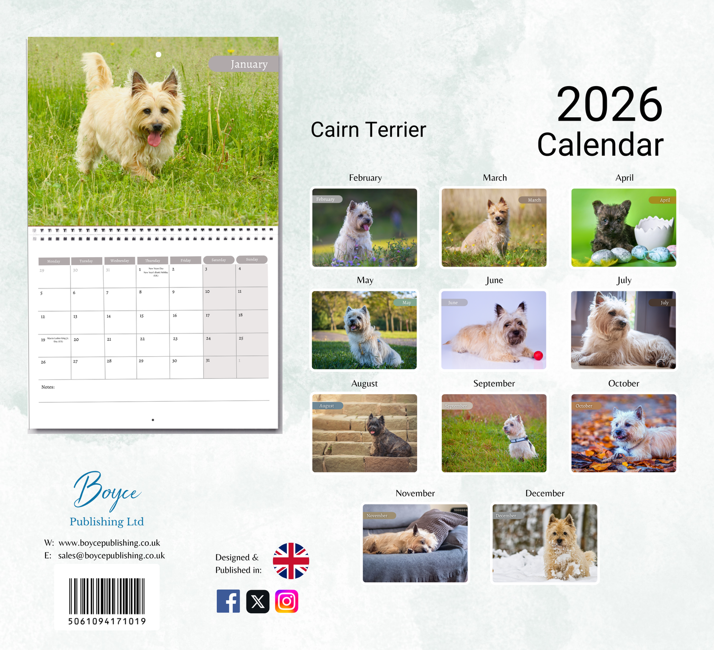 Cairn Terrier Calendar 2026