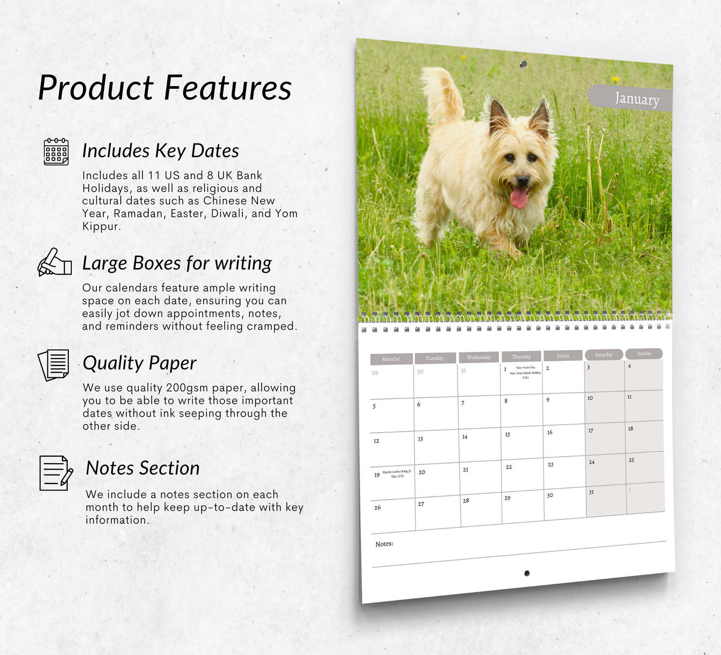Cairn Terrier Calendar 2026