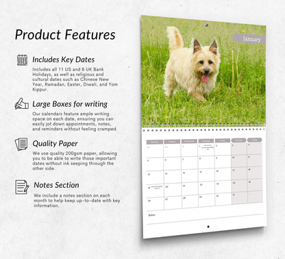 Cairn Terrier Calendar 2026