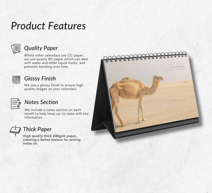 Camel Desk Calendar 2026-2027
