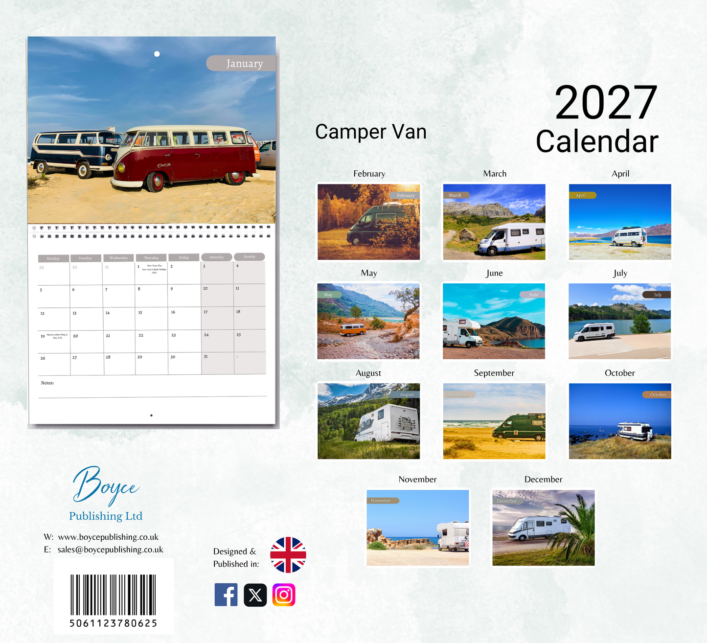 Camper Van Calendar 2027
