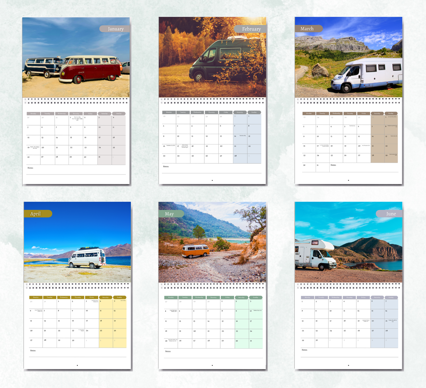 Camper Van Calendar 2027