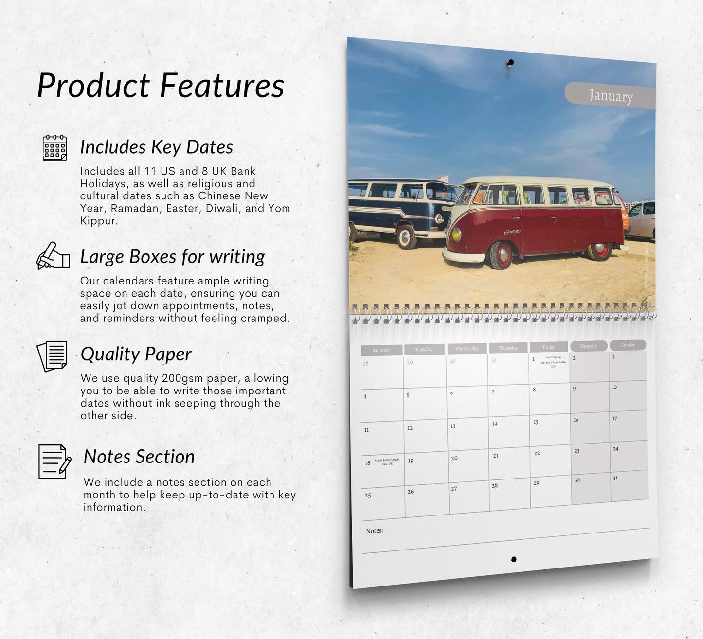 Camper Van Calendar 2027