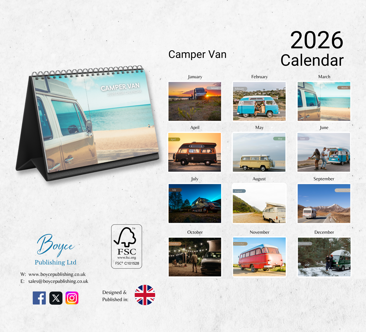 Camper Van Desk Calendar 2026-2027