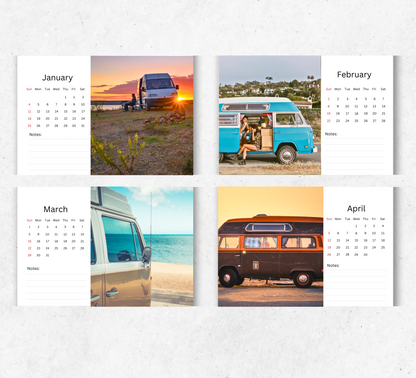 Camper Van Desk Calendar 2026-2027