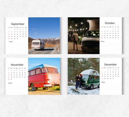 Camper Van Desk Calendar 2026-2027