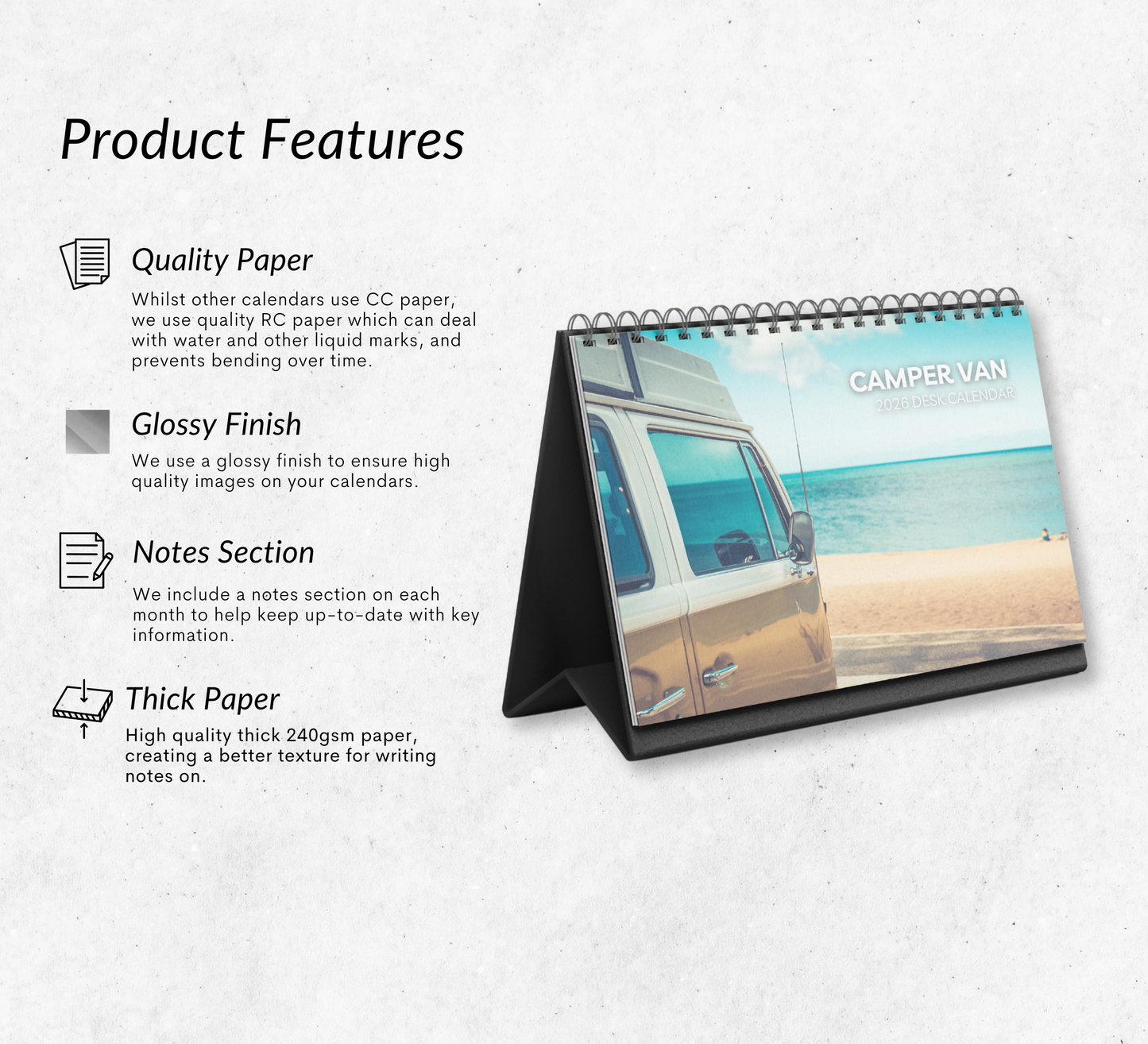 Camper Van Desk Calendar 2026-2027