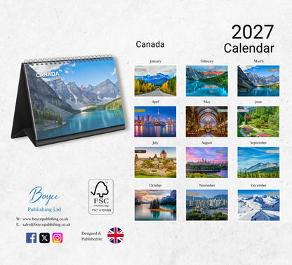 Canada Desk Calendar 2027-2028