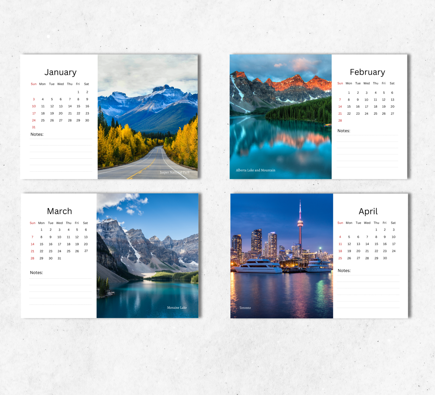 Canada Desk Calendar 2027-2028