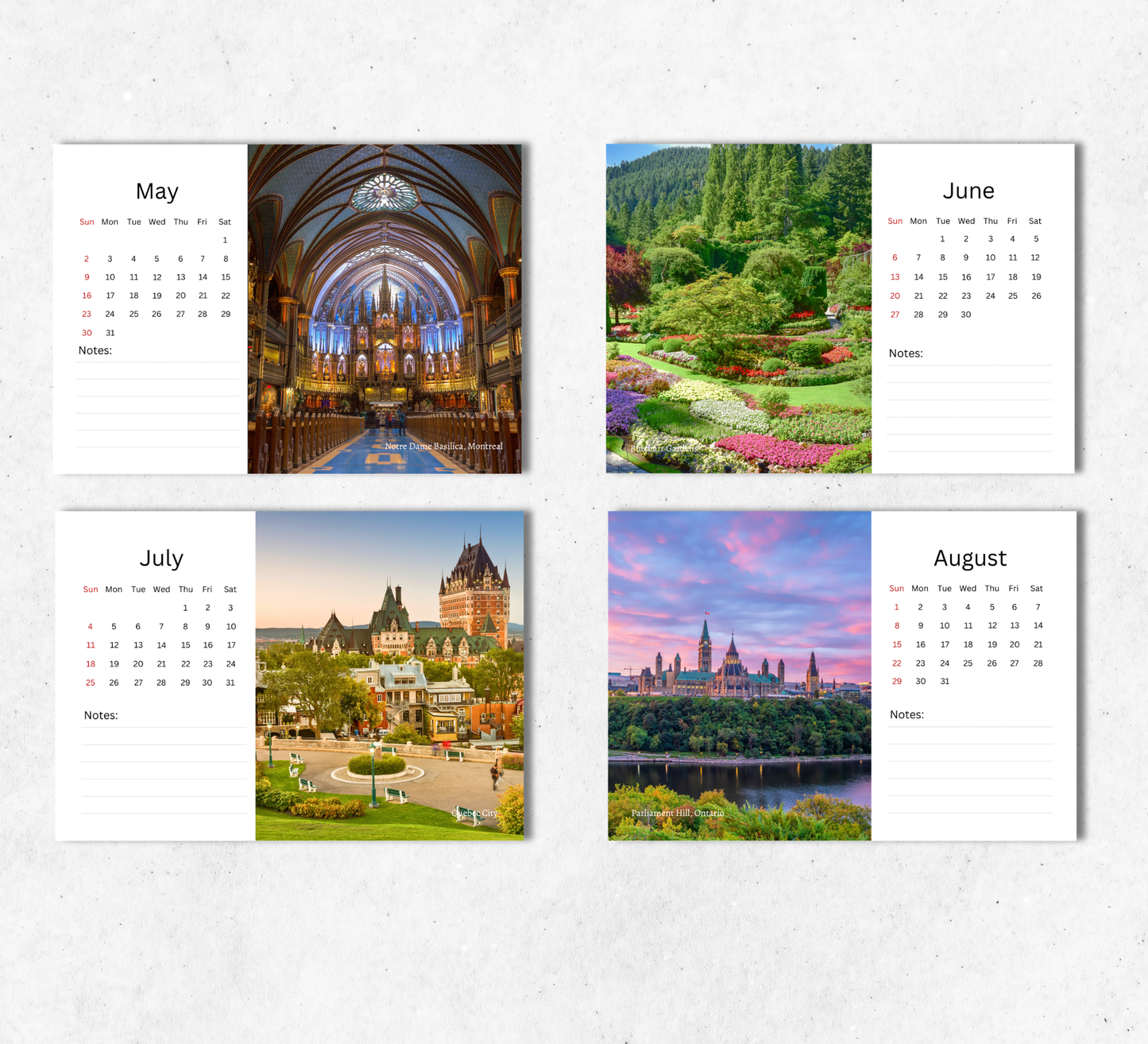 Canada Desk Calendar 2027-2028