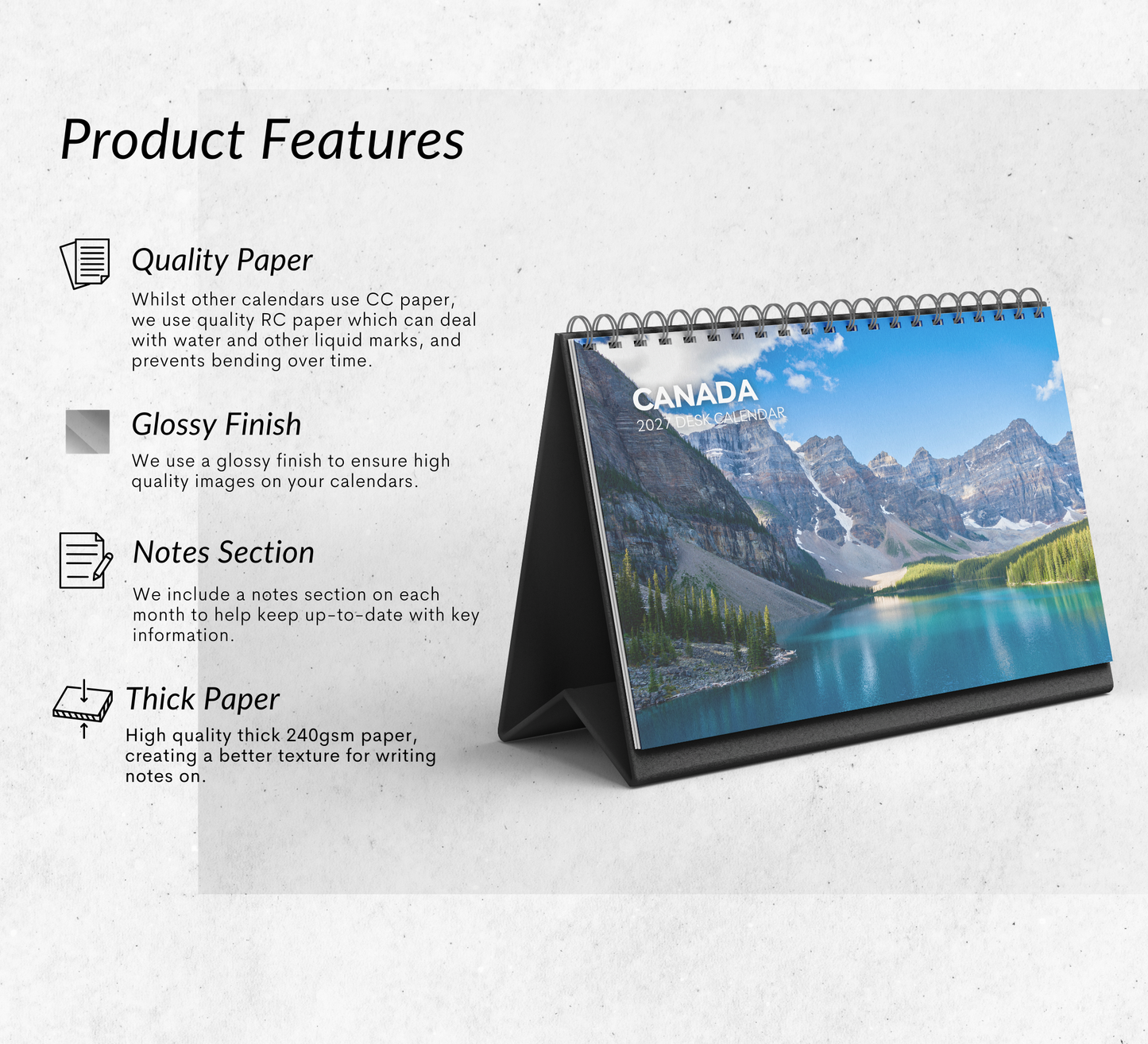 Canada Desk Calendar 2027-2028
