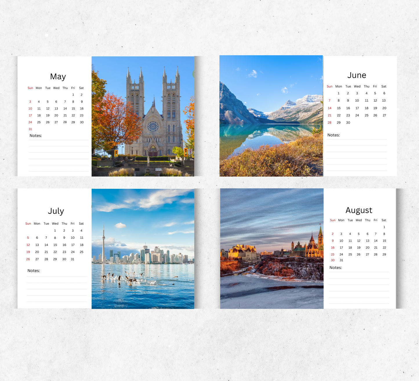 Canada Desk Calendar 2026-2027
