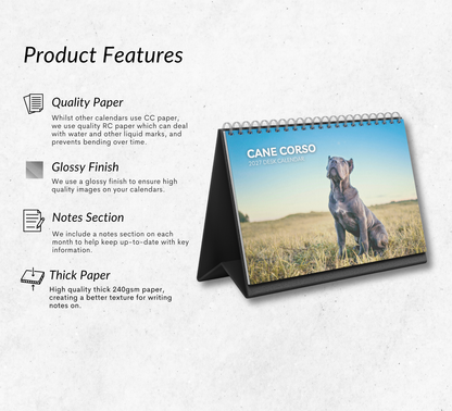 Cane Corso Desk Calendar 2027-2028