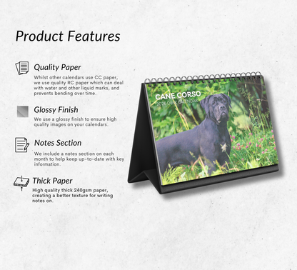 Cane Corso Desk Calendar 2026-2027