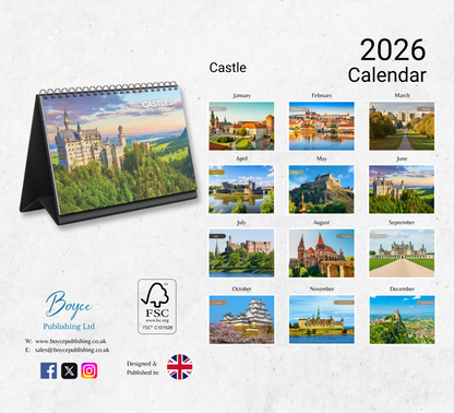 Castles Desk Calendar 2026-2027