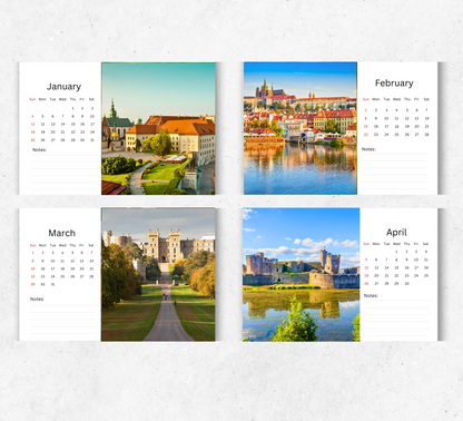 Castles Desk Calendar 2026-2027