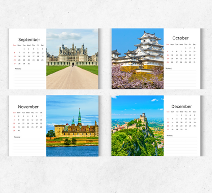 Castles Desk Calendar 2026-2027