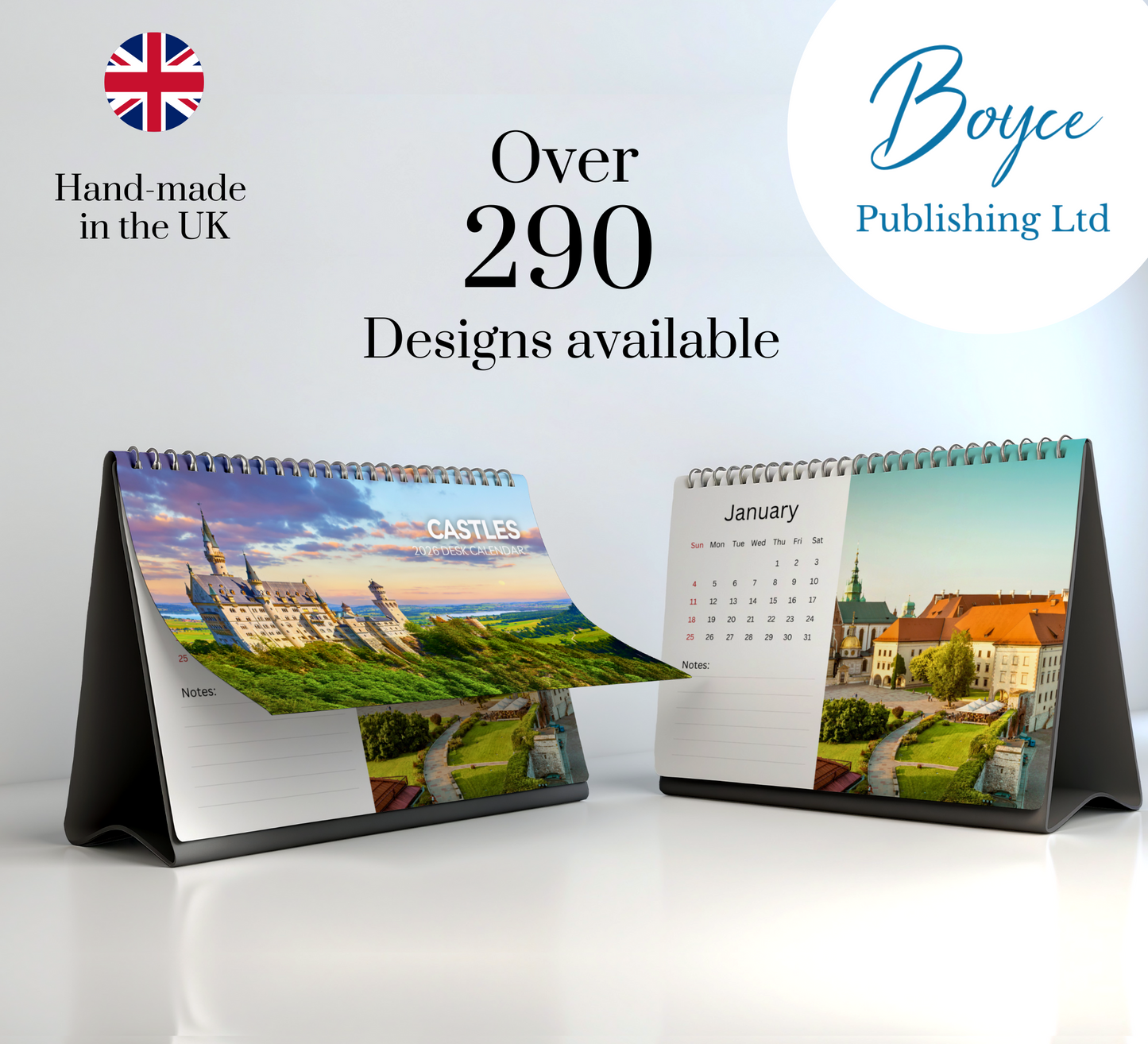Castles Desk Calendar 2026-2027