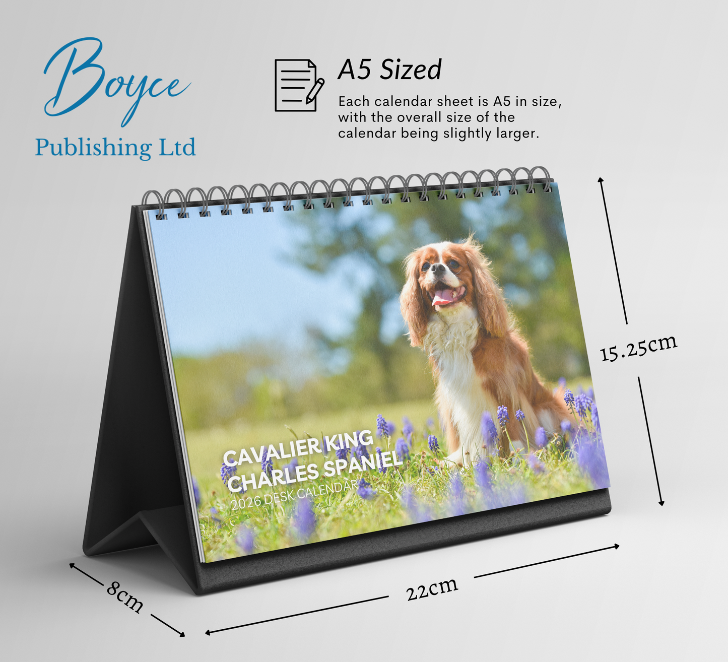 Cavalier King Charles Spaniel Desk Calendar 2026-2027