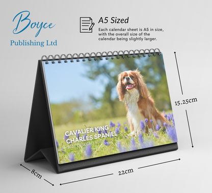 Cavalier King Charles Spaniel Desk Calendar 2026-2027