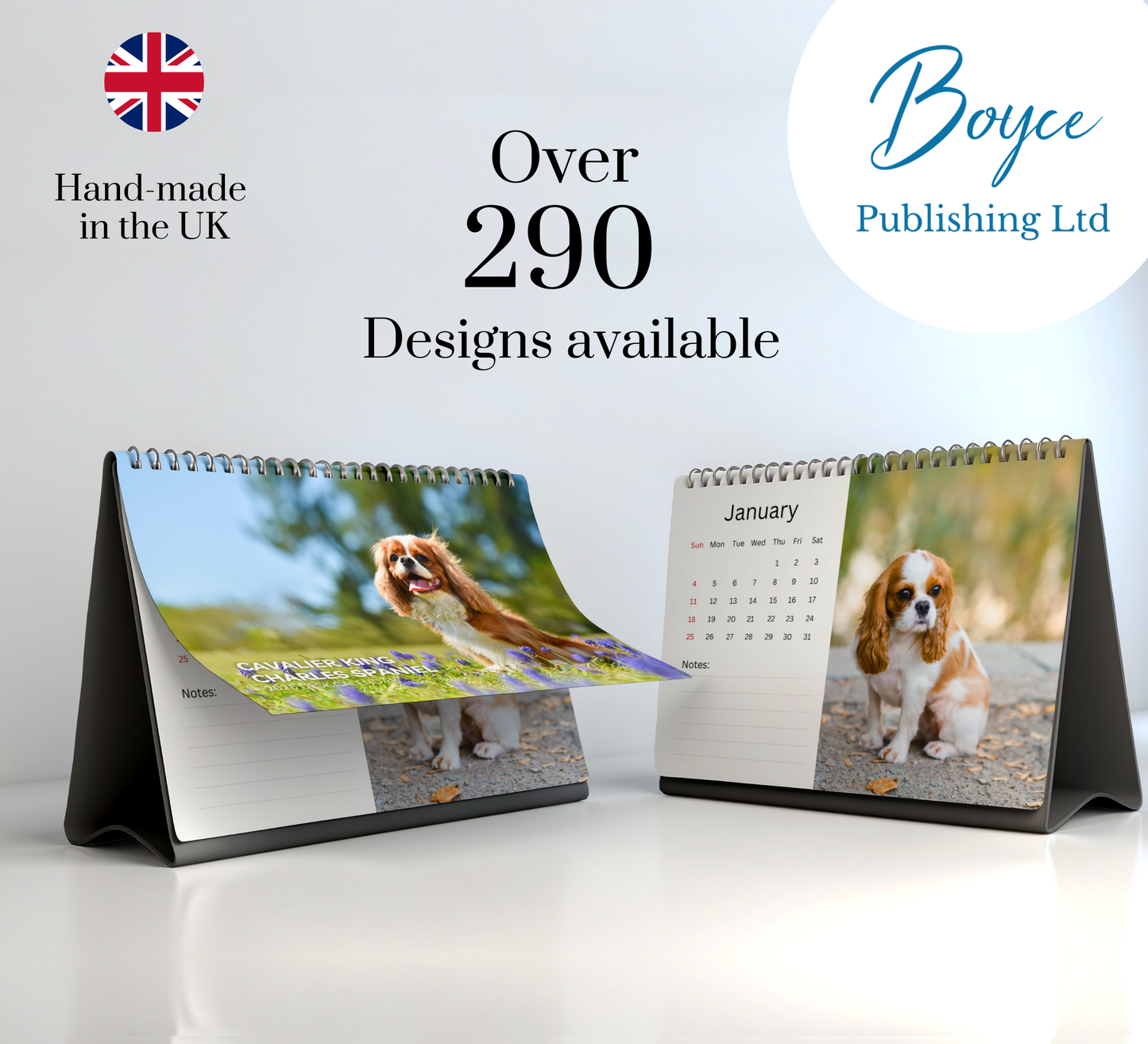 Cavalier King Charles Spaniel Desk Calendar 2026-2027